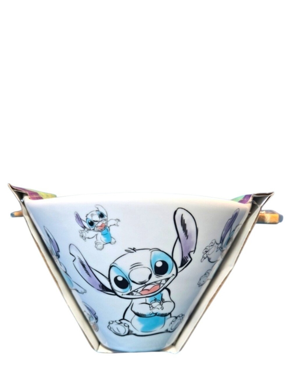🌺Disney's Stitch 16oz. Sketch-Art Ramen Noodle Bowl with Chopsticks, Tossed